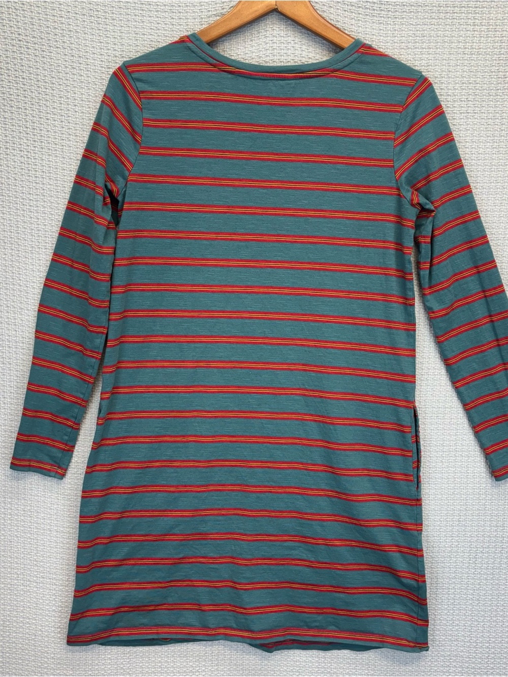 Toad & Co Women's S Long Sleeve Striped Shirt Dress Organic Cotton Boho Preppy - Picture 6 of 9